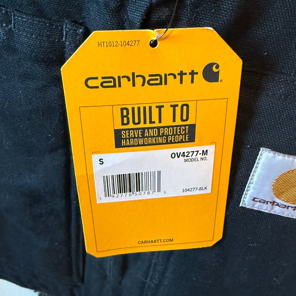 NWT Carhartt Washed Duck Sherpa Lined Mock Neck Vest Black Small 3rd Party Logo - Picture 4 of 10